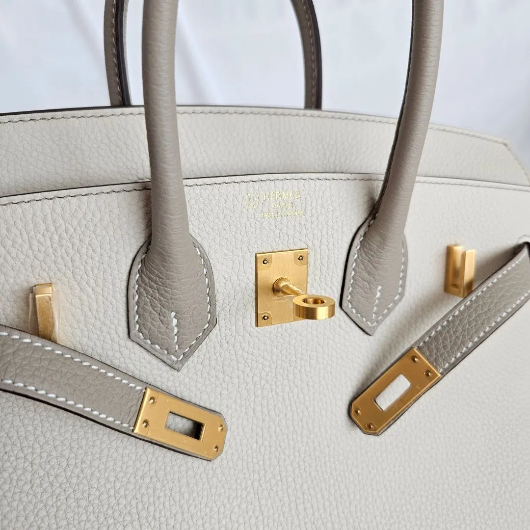 Hermès Birkin 25 HSS in Nata/Gris Tourterelle GHW
