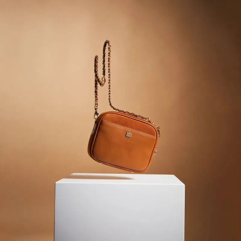Holland Cooper Soho Ladies Camera Bag - Tan Suede