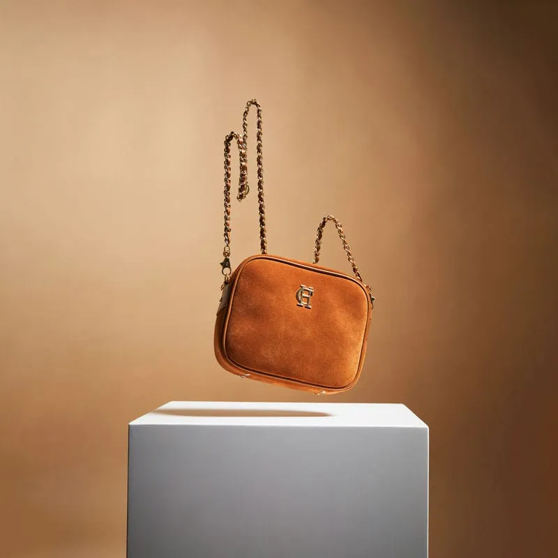 Holland Cooper Soho Ladies Camera Bag - Tan Suede