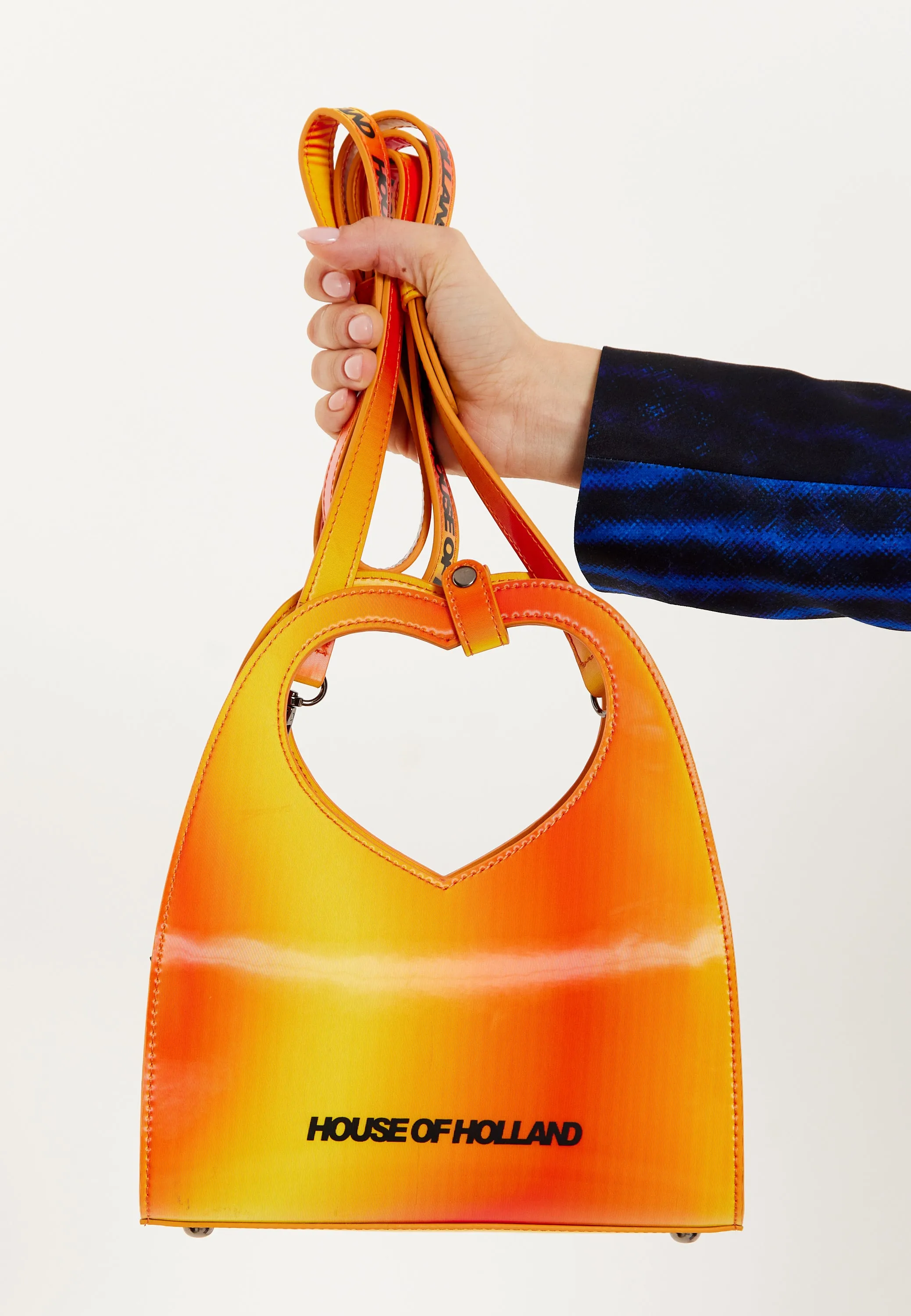 House of Holland Orange Ombre Heart Cut Out Bag