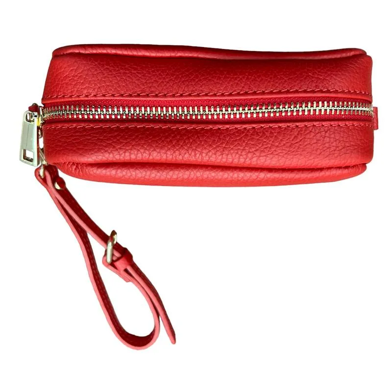 Italian Leather Box Bag in Red