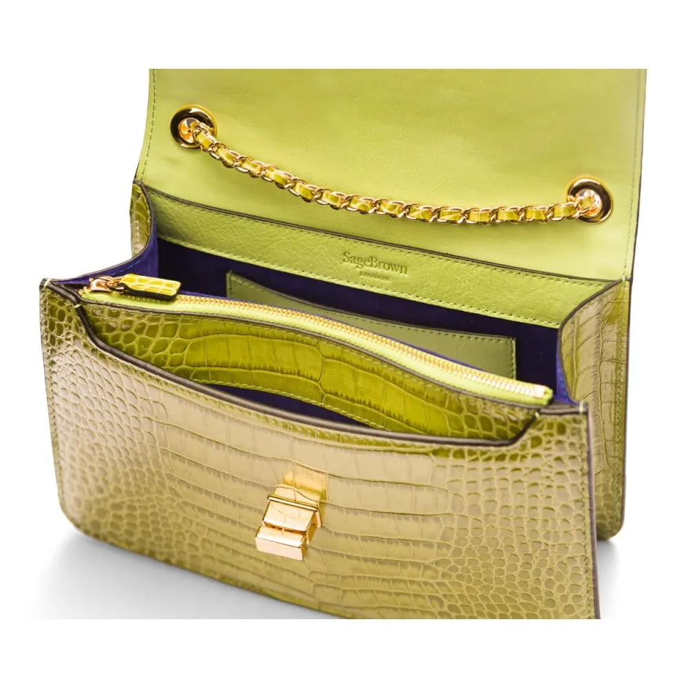 Julia Bag - Lime Green Croc