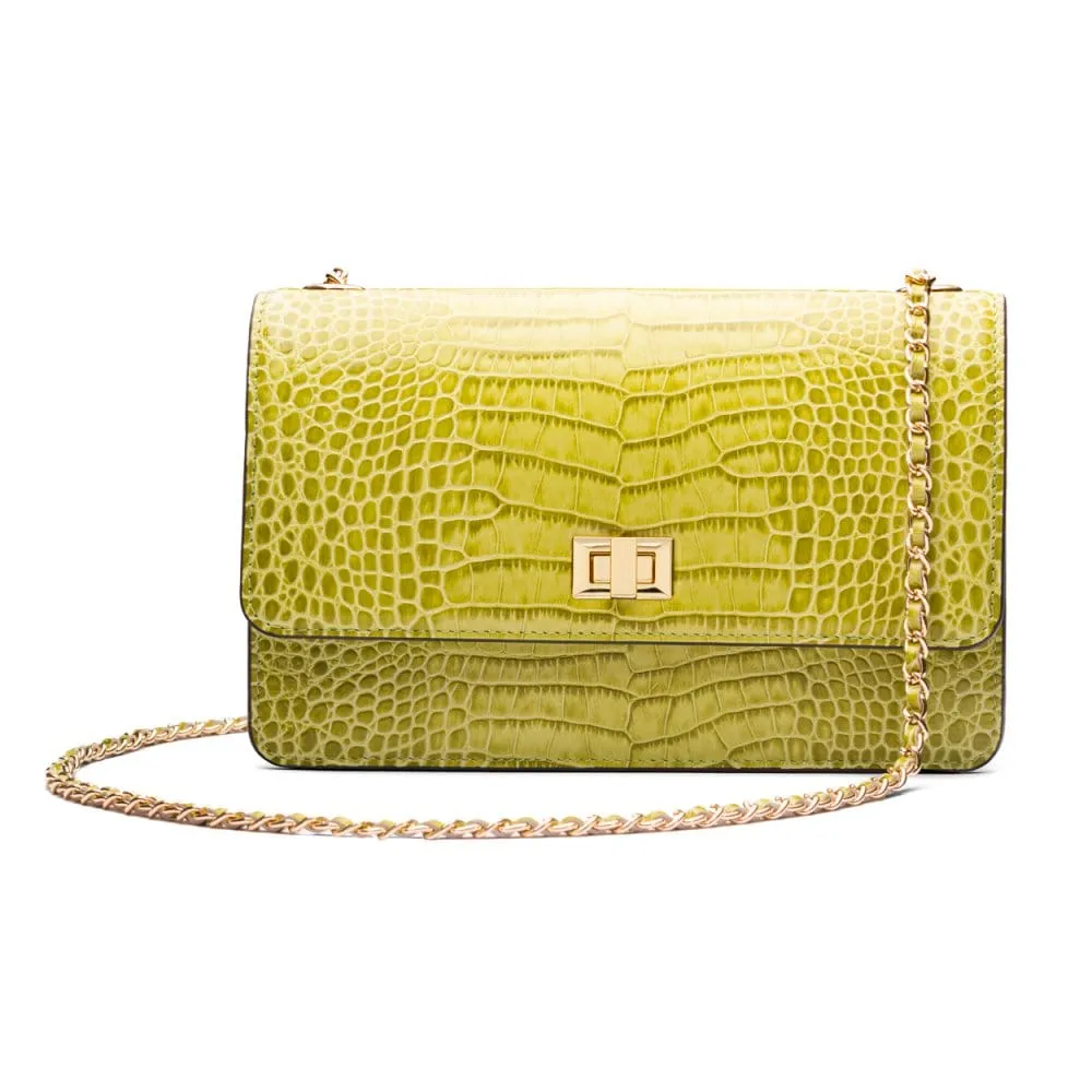 Julia Bag - Lime Green Croc