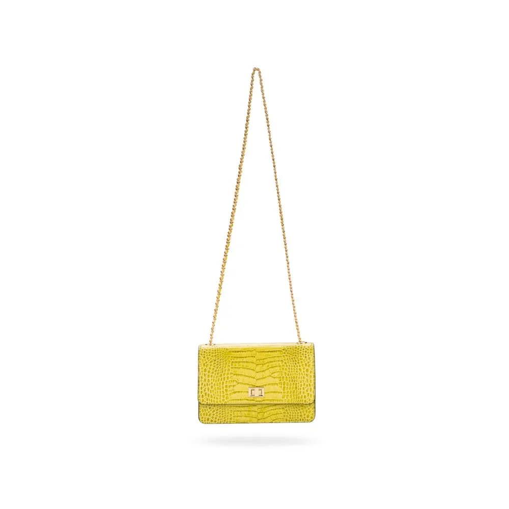 Julia Bag - Lime Green Croc