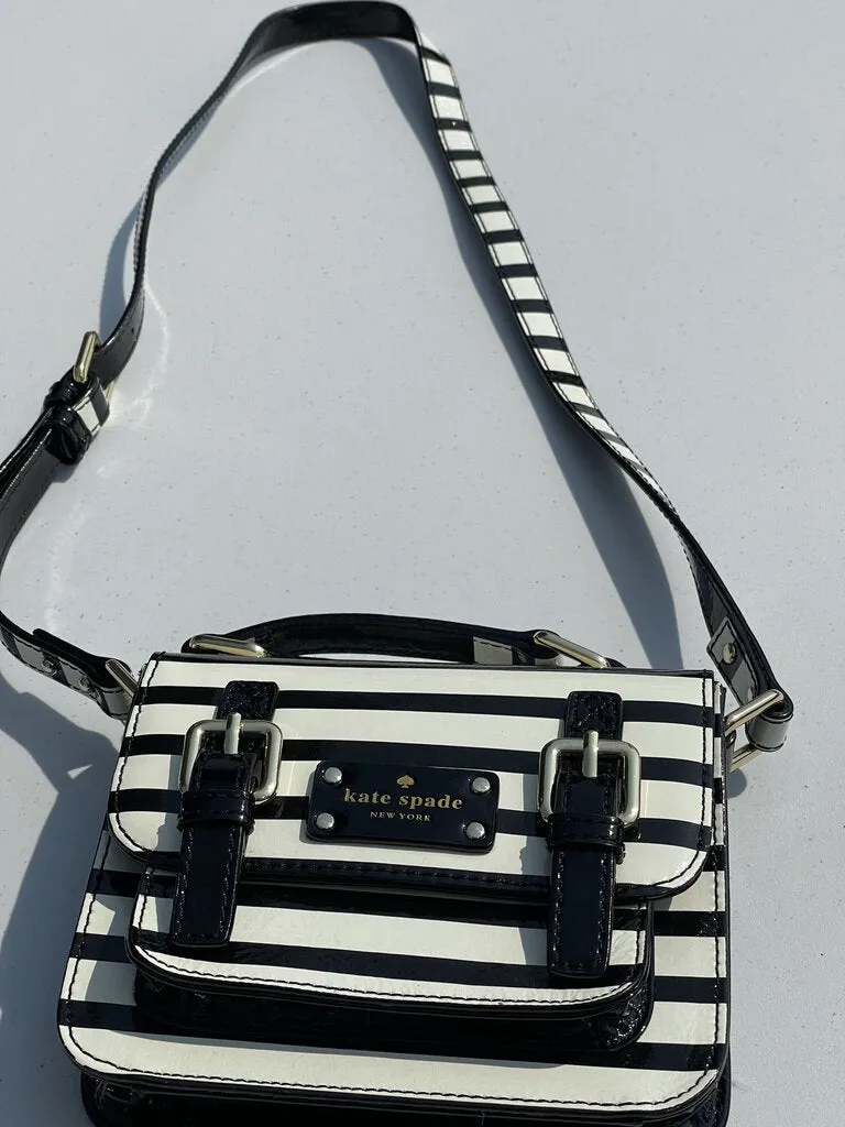 Kate Spade Striped Handbag 6.2 Inches long x 1 Inch Wide x 5.5 inches tall