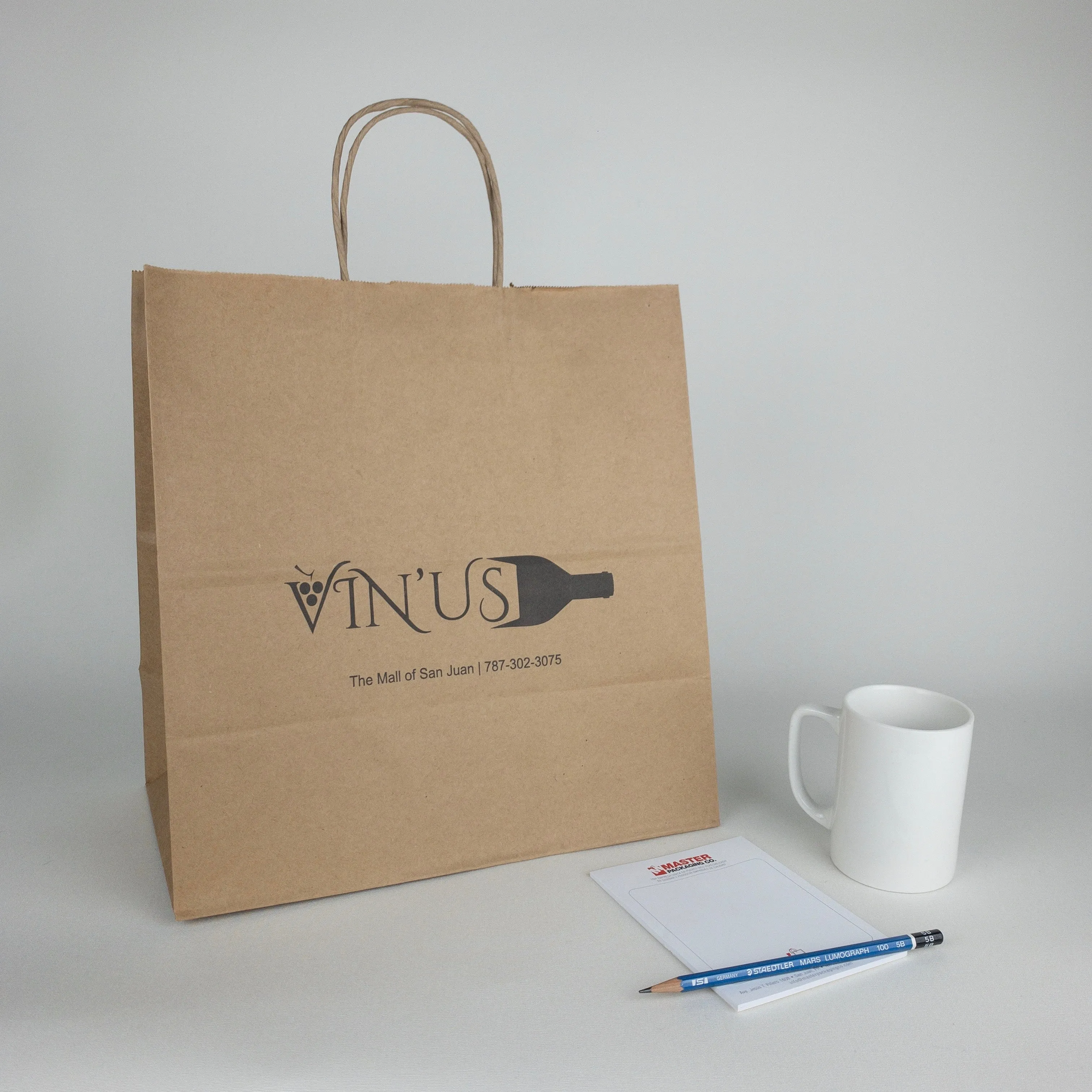 Kraft Paper Shopping Bags (Custom Printed)
