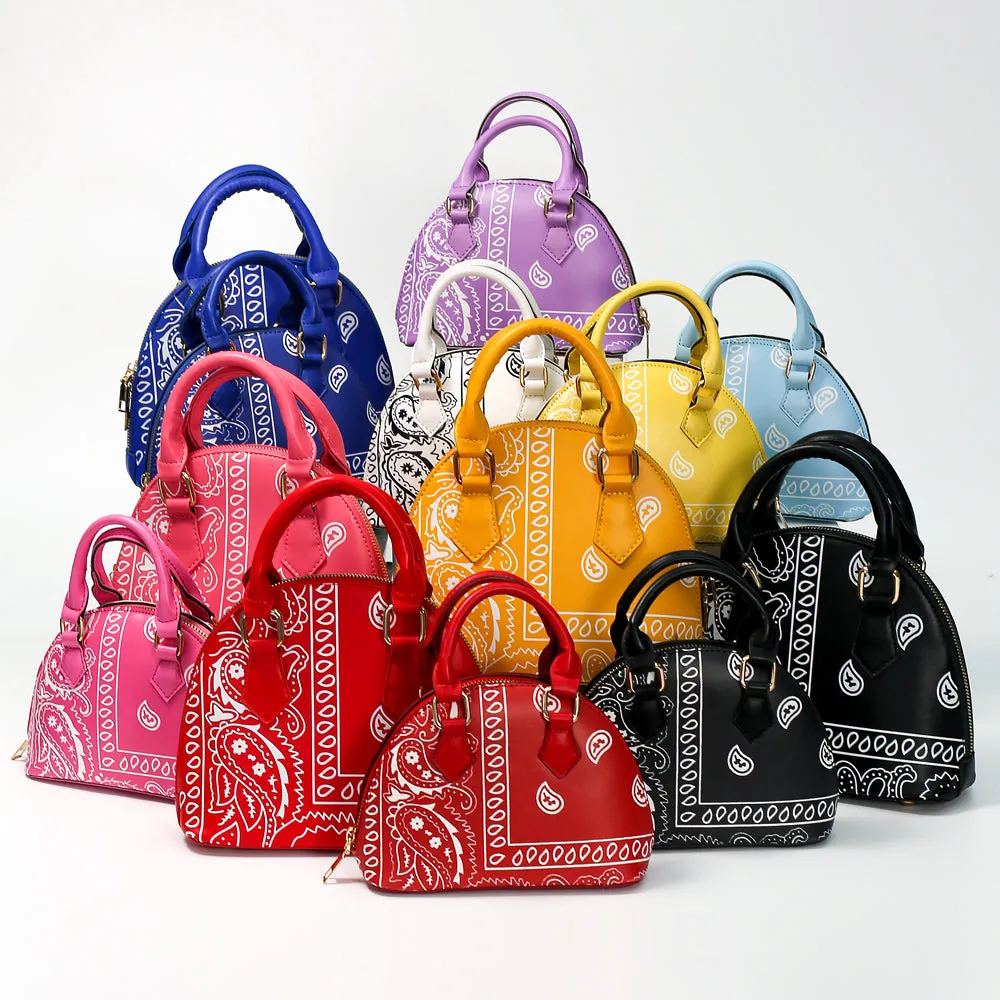 Ladies bandana paisley design bucket hat handbag set
