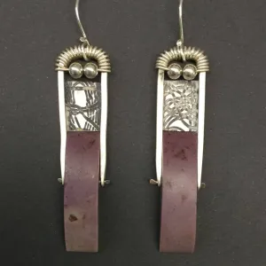Lavendar/Purple Turkish Jade Sterling Silver Earrings