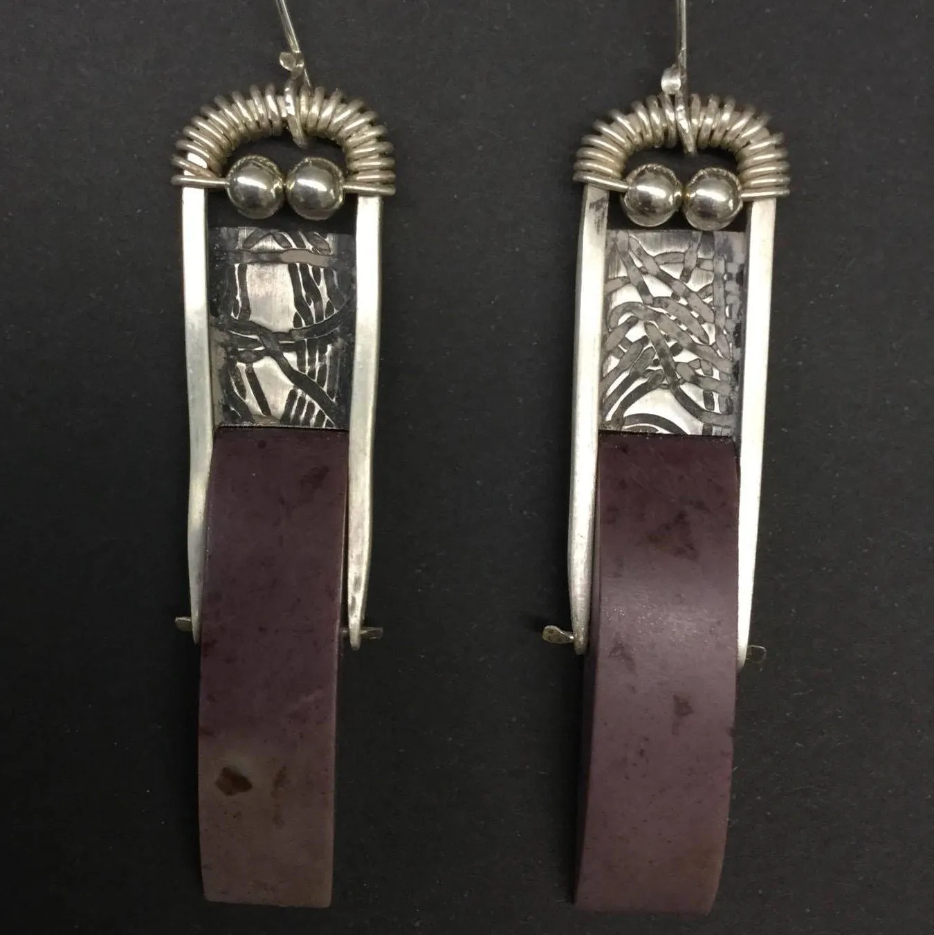 Lavendar/Purple Turkish Jade Sterling Silver Earrings