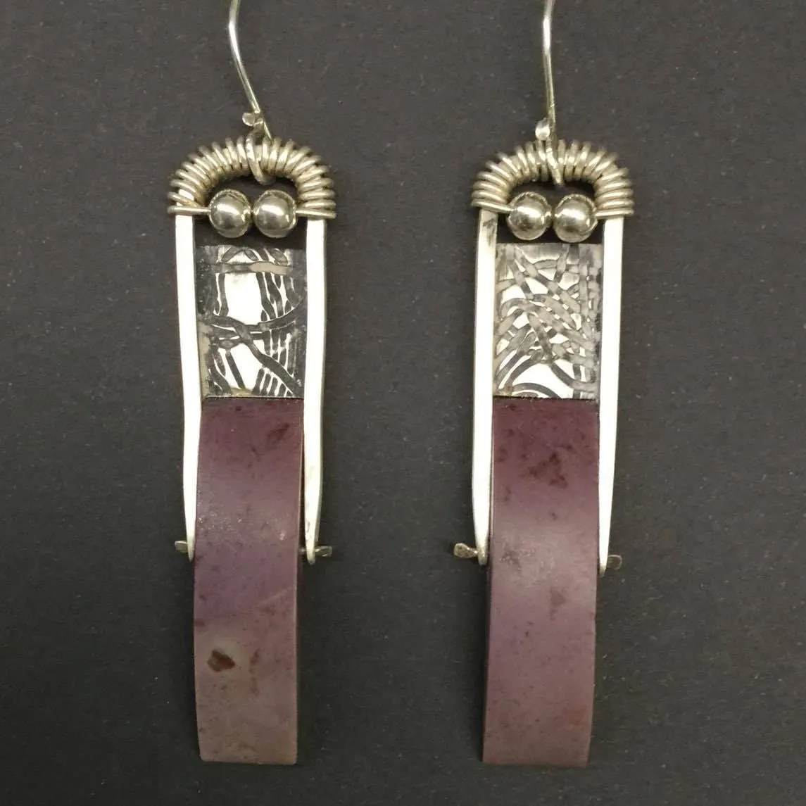 Lavendar/Purple Turkish Jade Sterling Silver Earrings