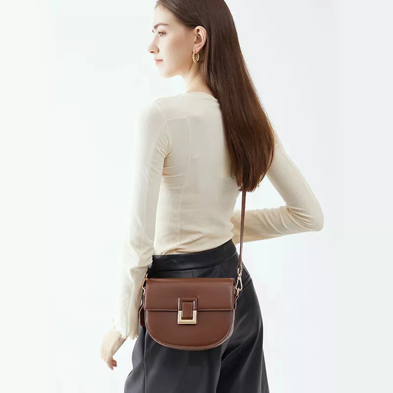 Leather Crossbody Saddle Bag