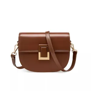Leather Crossbody Saddle Bag