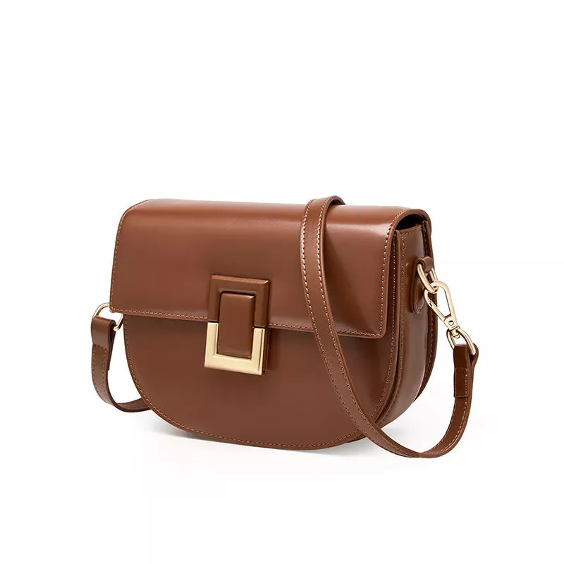 Leather Crossbody Saddle Bag