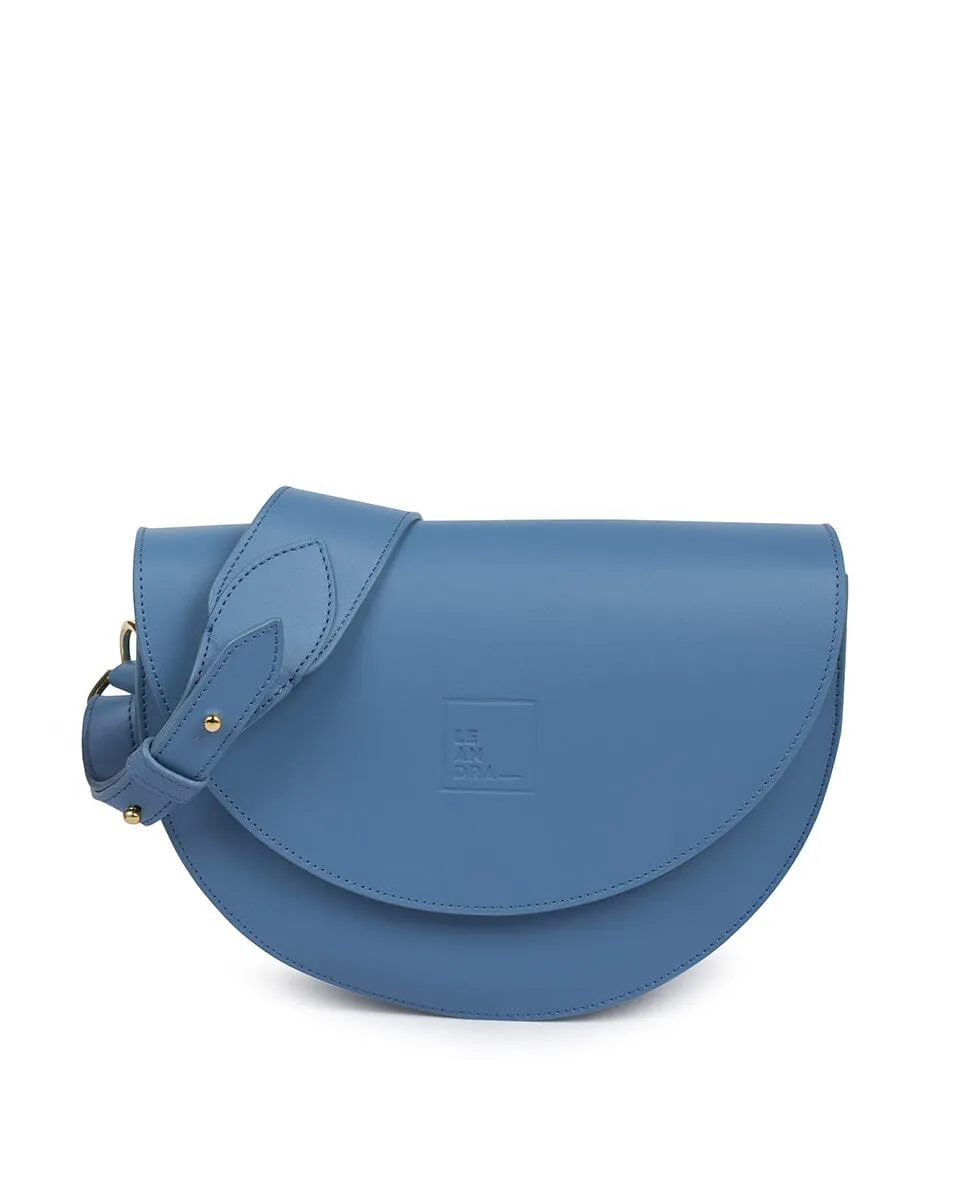 Leather Saddle bag - Baby blue