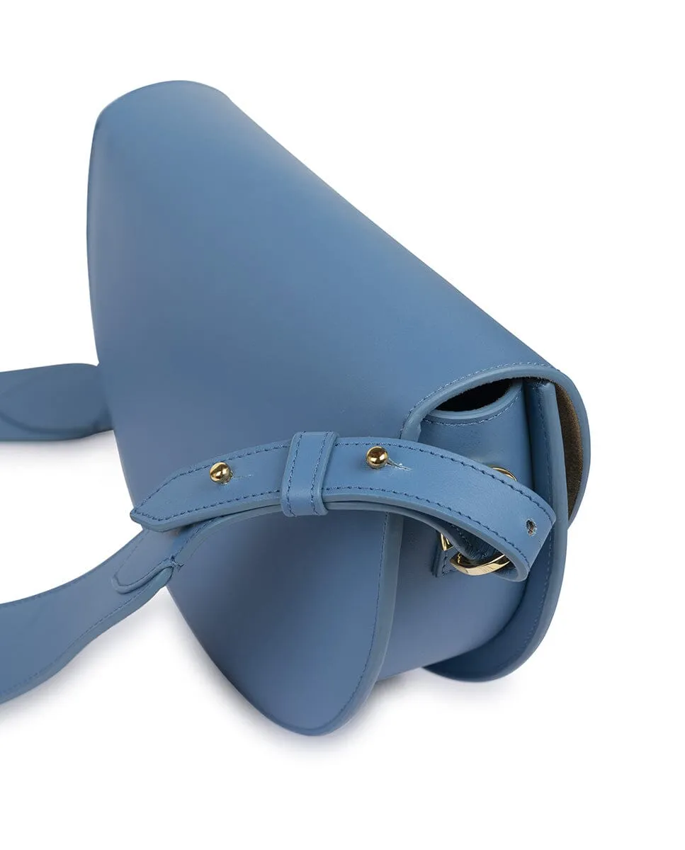 Leather Saddle bag - Baby blue