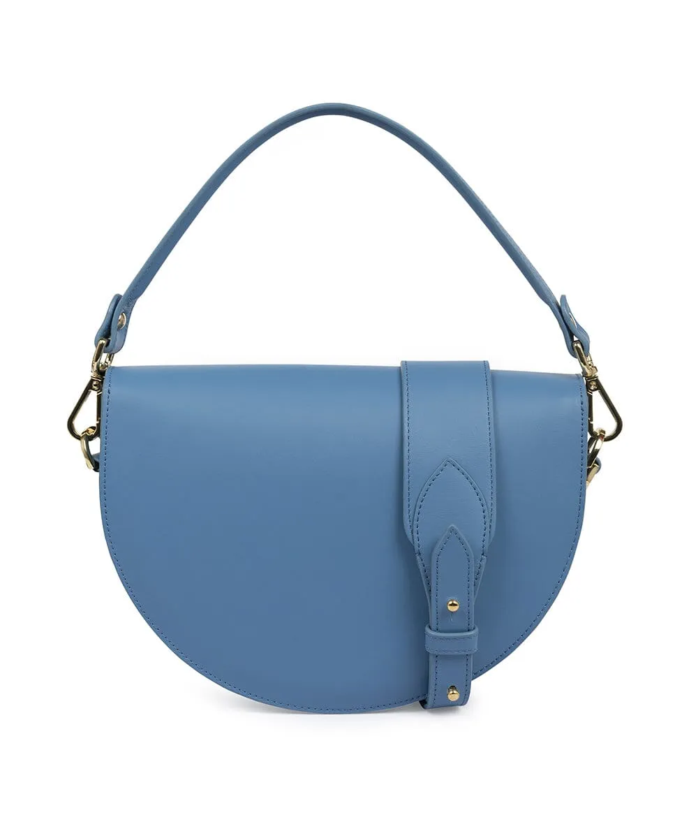 Leather Saddle bag - Baby blue