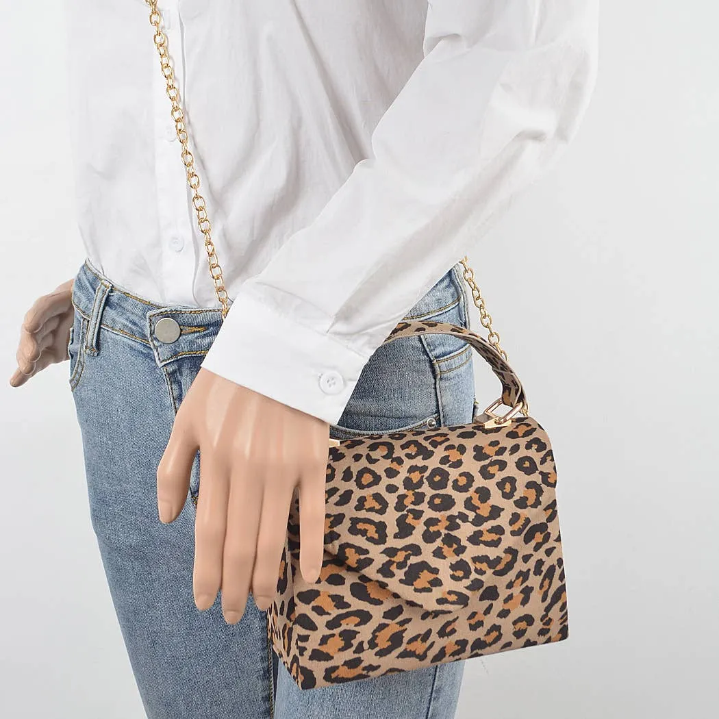 Leo Micro Suede Crossbody Bag: Beige