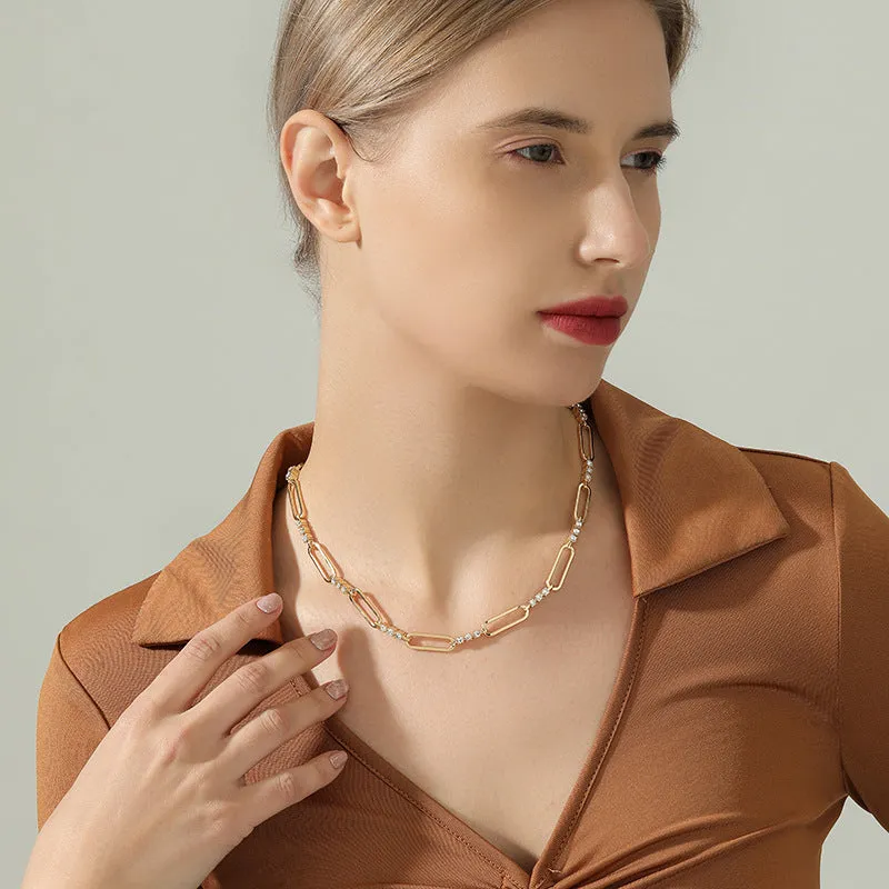 Luxurious Geometric Chain Necklace - Vienna Verve Collection
