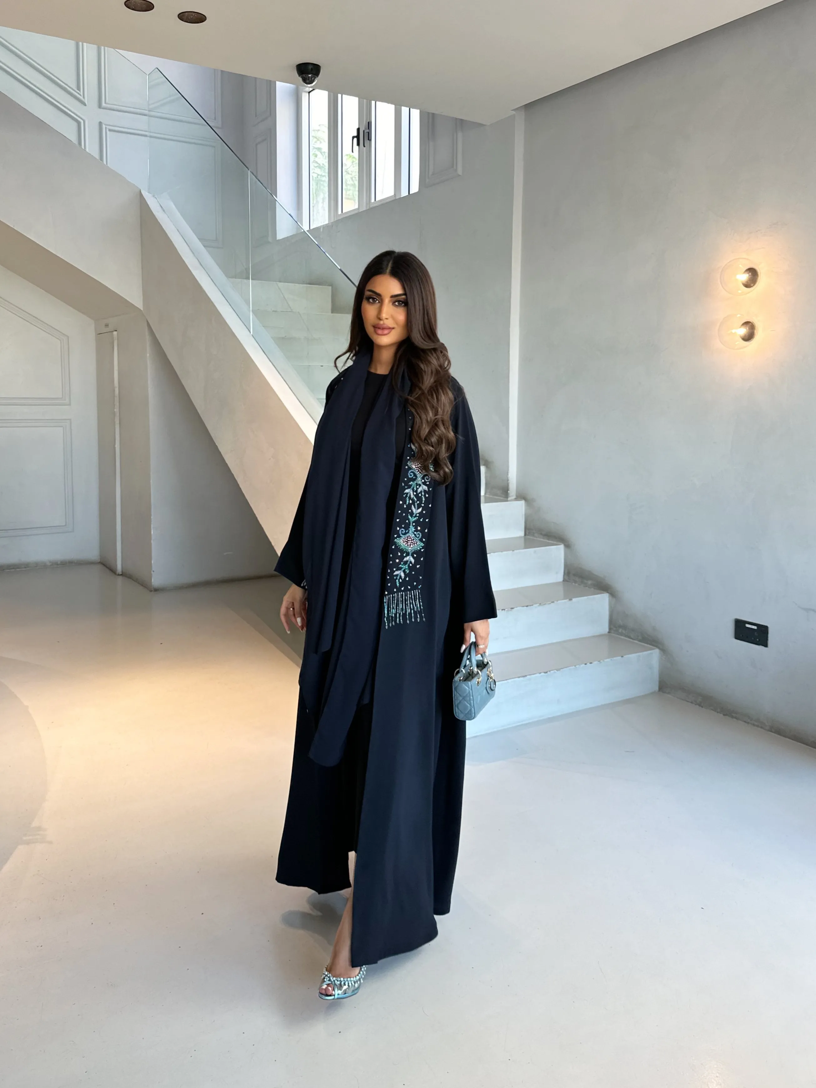 LUXURIOUS NAVY ABAYA #465