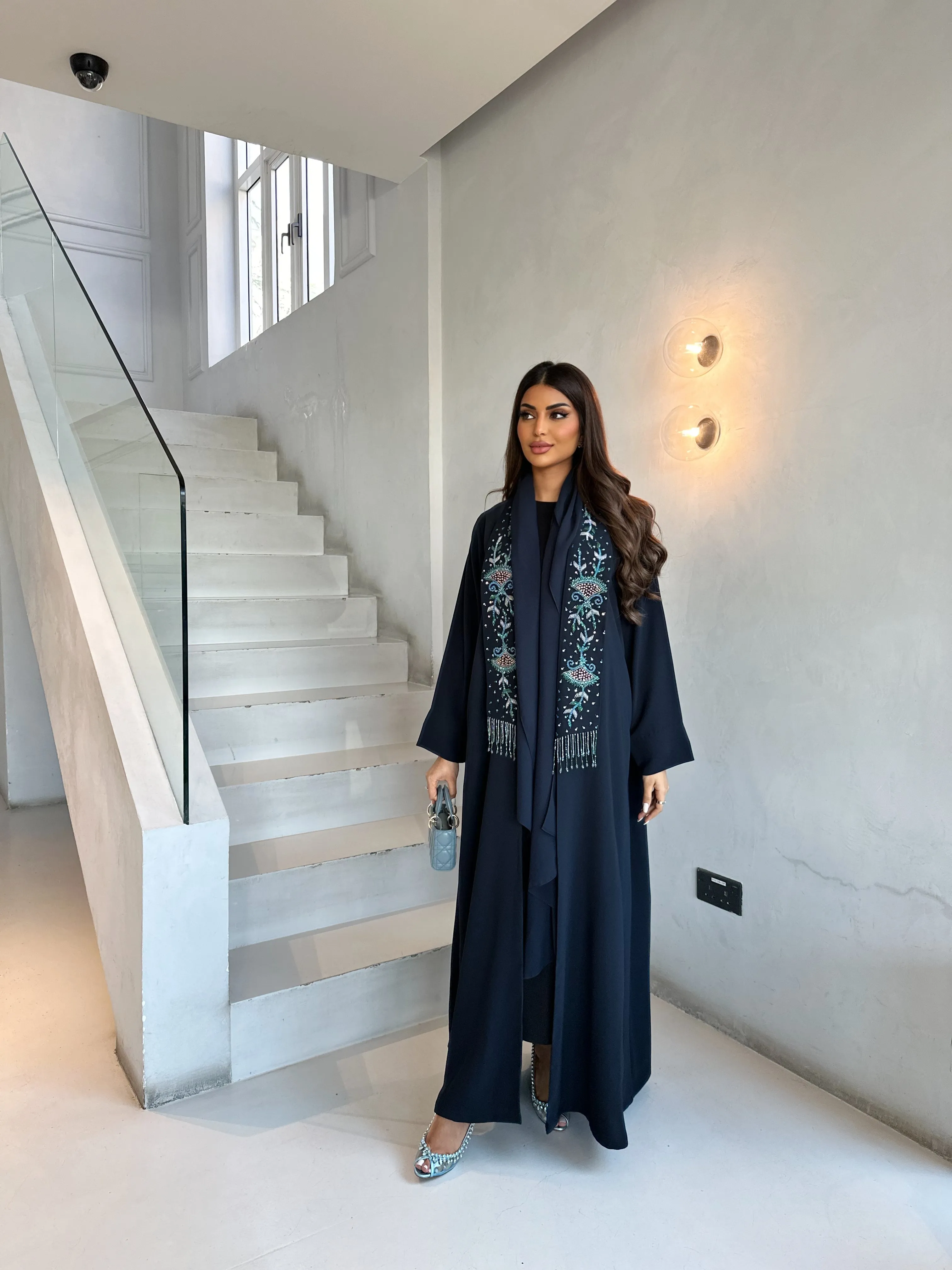 LUXURIOUS NAVY ABAYA #465