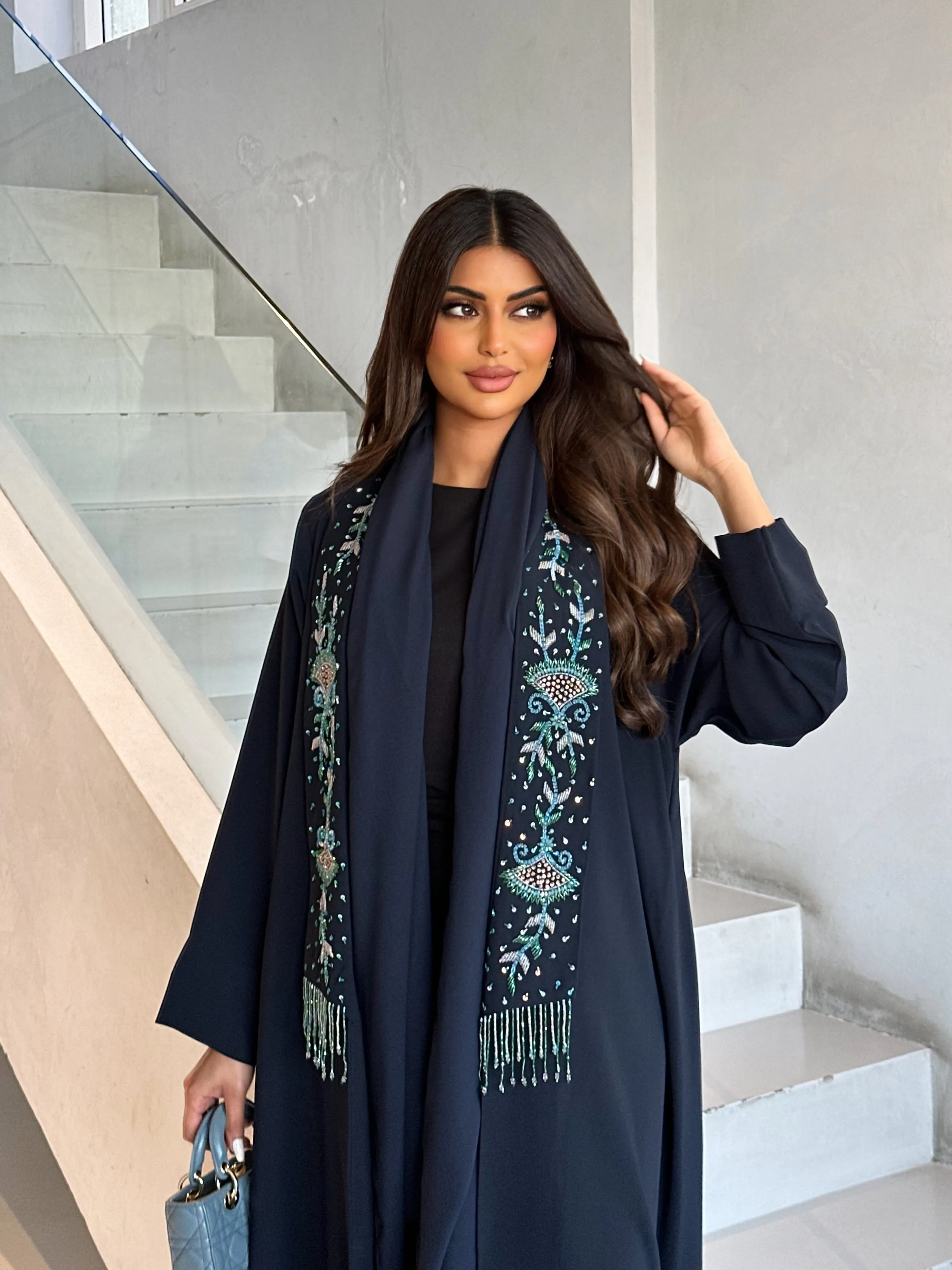 LUXURIOUS NAVY ABAYA #465