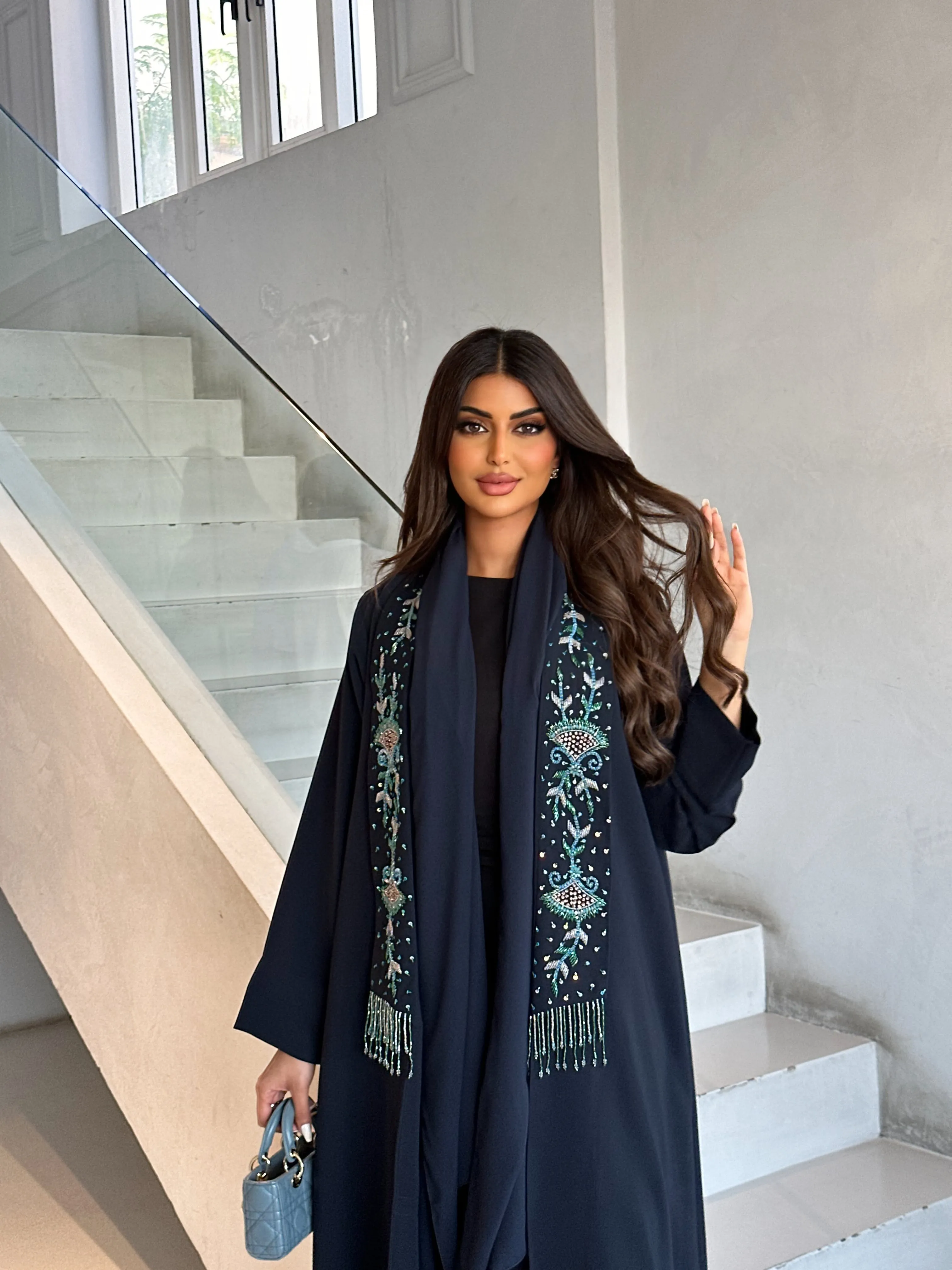 LUXURIOUS NAVY ABAYA #465