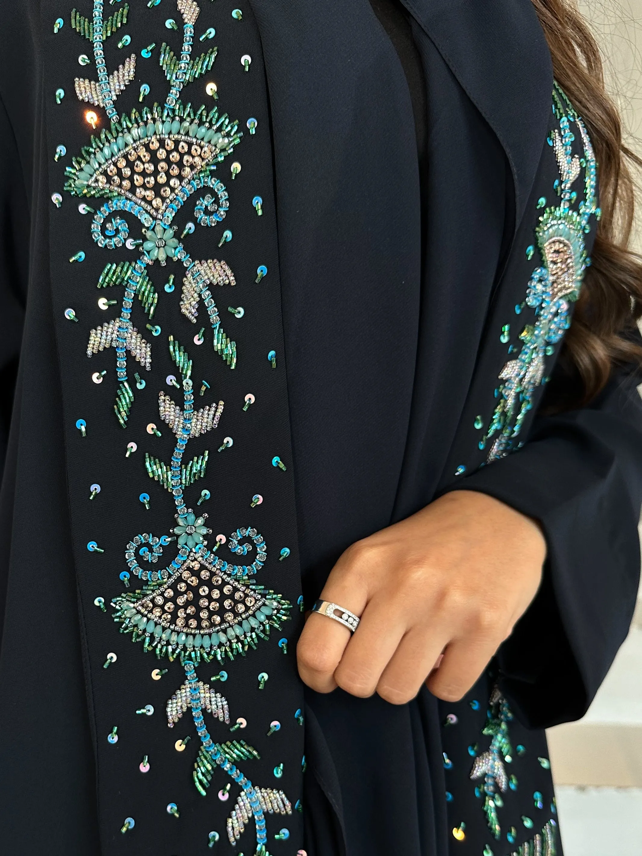LUXURIOUS NAVY ABAYA #465