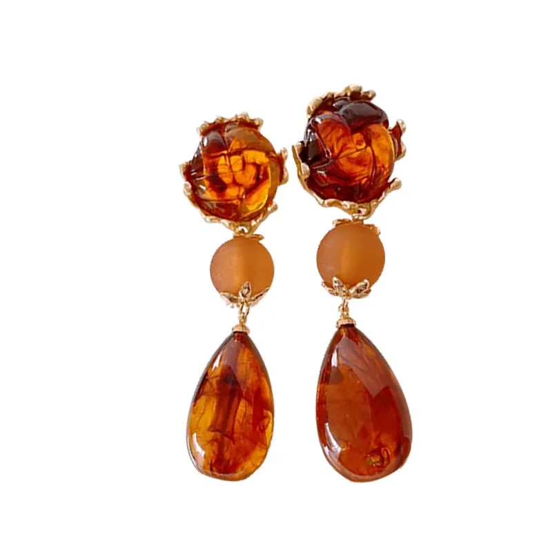Luxurious Round Ellipse Droplet Geometric Alloy Electroplating Earrings