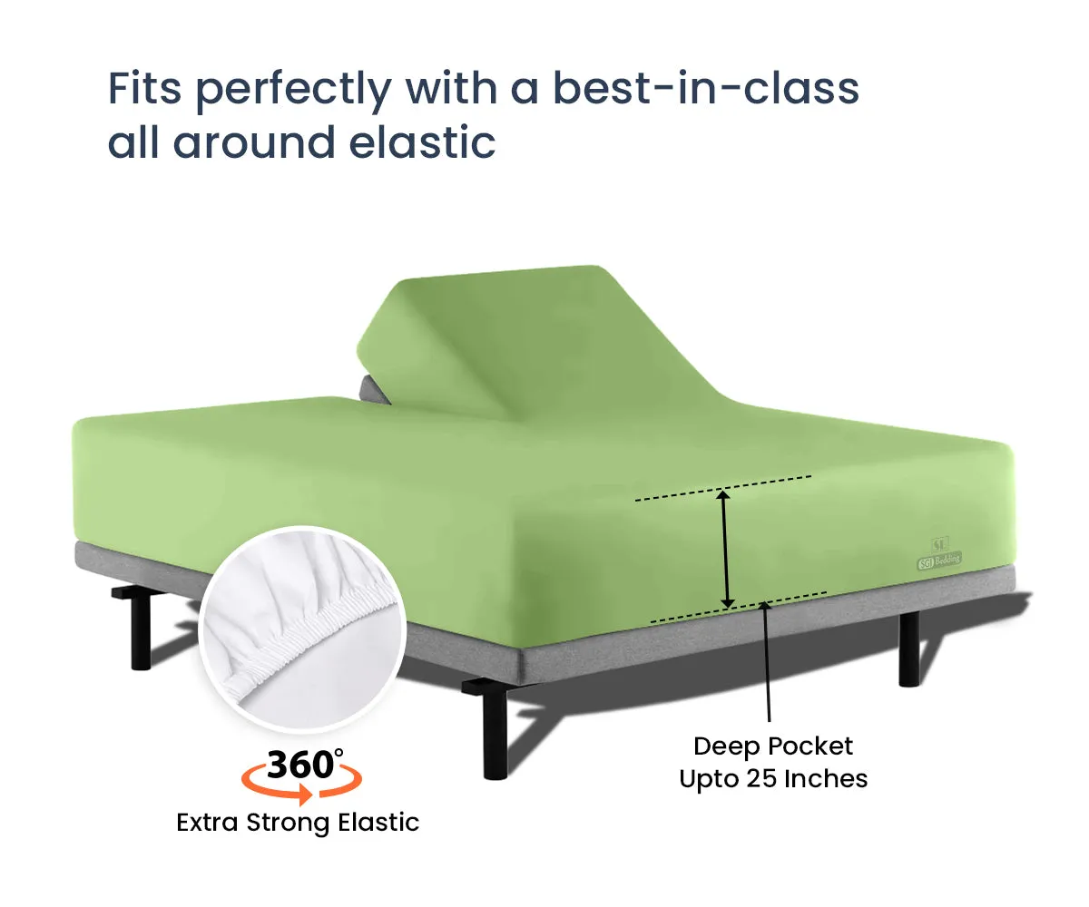 Luxurious Sage Split Head Sheets Set - 600TC