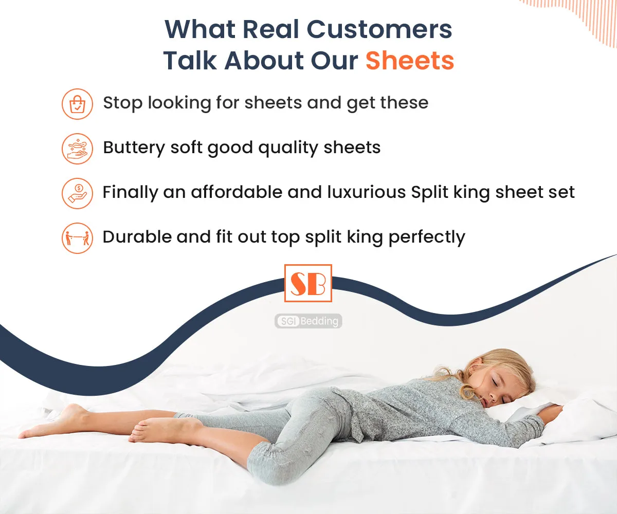 Luxurious Sage Split Head Sheets Set - 600TC