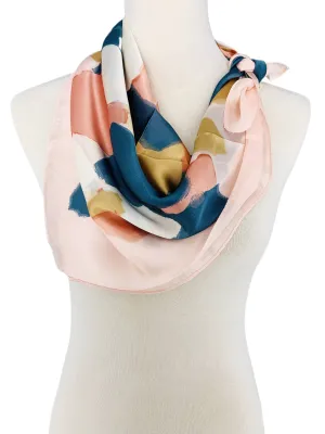 Luxurious Silk-Feel Square Scarf--Abstract Floral