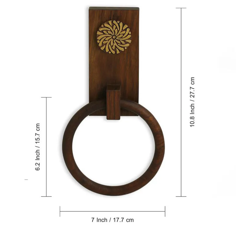 Madera Handcarved Sheesham Wood Towel Holder