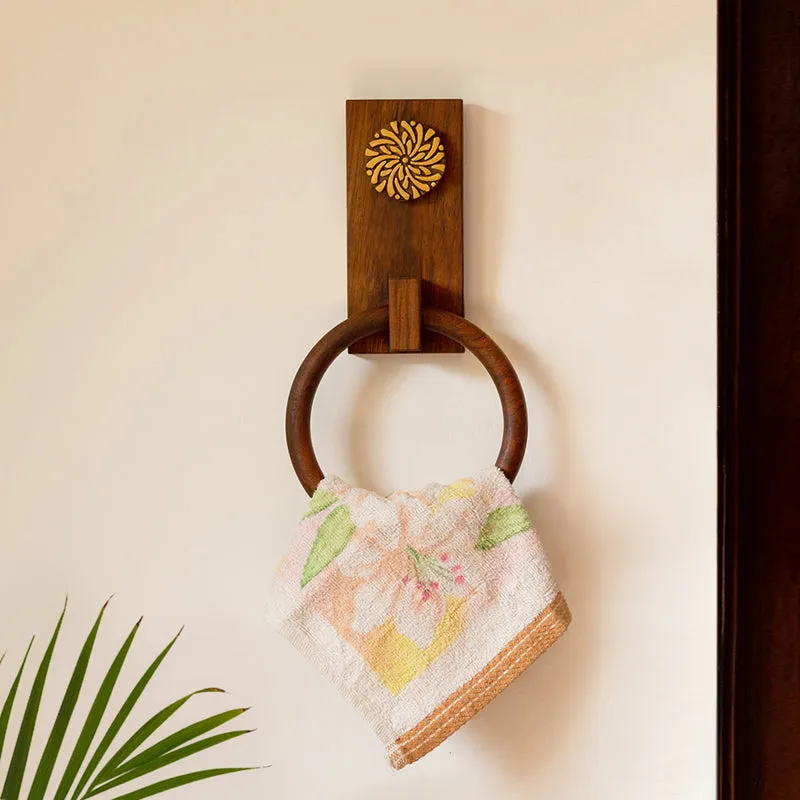 Madera Handcarved Sheesham Wood Towel Holder