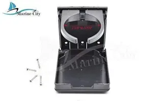 Marine City Black Plastic 2-3/8”to 3-7/8” Adjustable Arms Folding Cup Holder (1pcs)