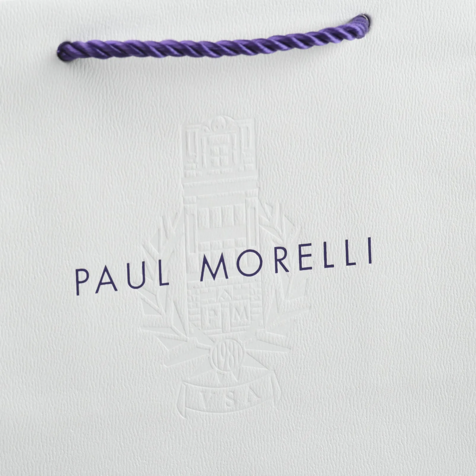 Matching Paper Shopping Bag in White Skivertex