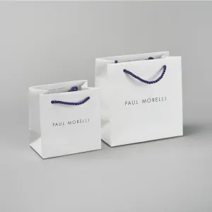 Matching Paper Shopping Bag in White Skivertex