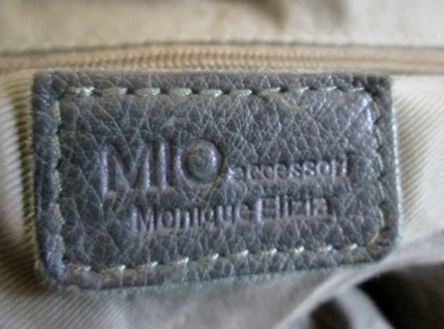 MIO ACCESSORI MONIQUE ELIZIA soft leather hobo satchel shoulder bag GREEN Industrial