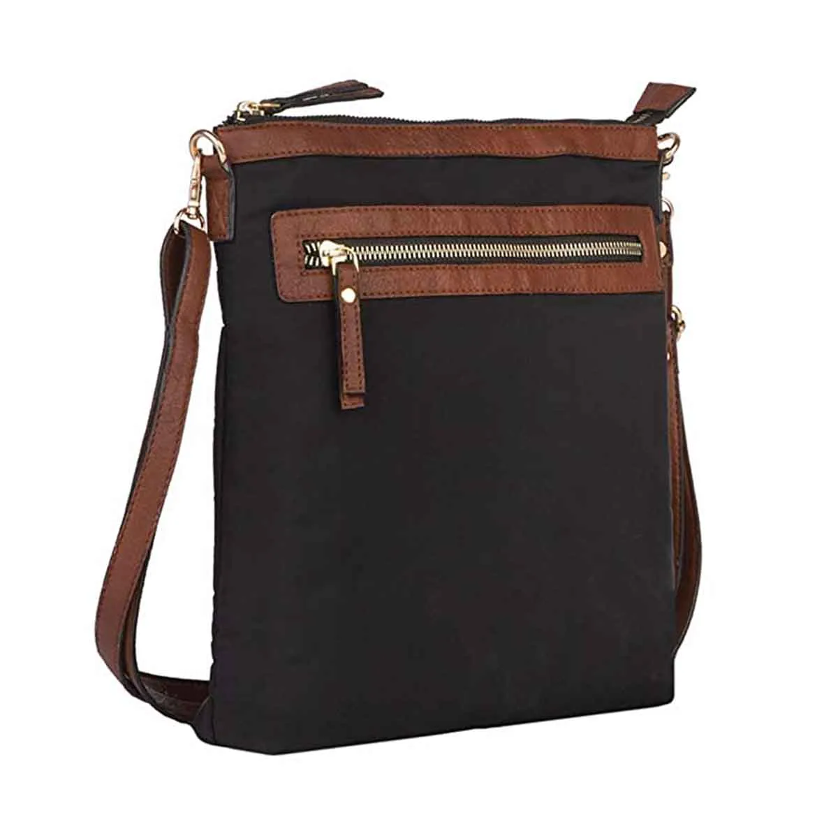 Mona B - Medium Messenger Crossbody Bag with Stylish Design for Women (Black)