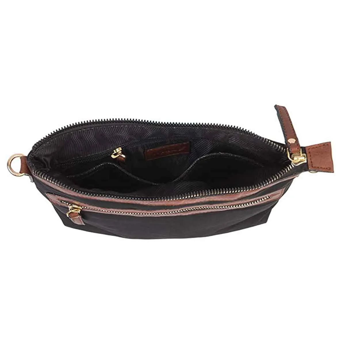 Mona B - Medium Messenger Crossbody Bag with Stylish Design for Women (Black)