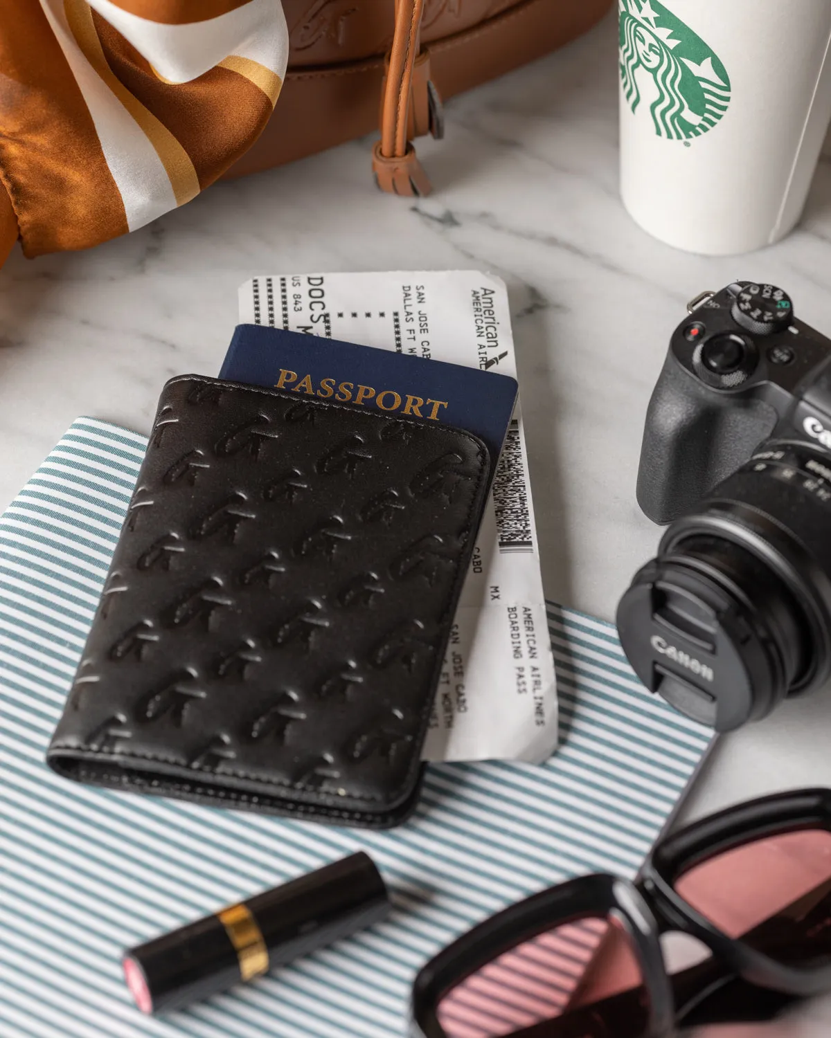 MONOGRAM PASSPORT HOLDER - BLACK