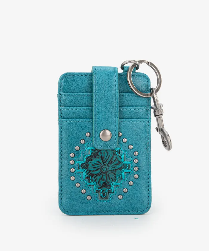Montana West Tooled Studded Card Case