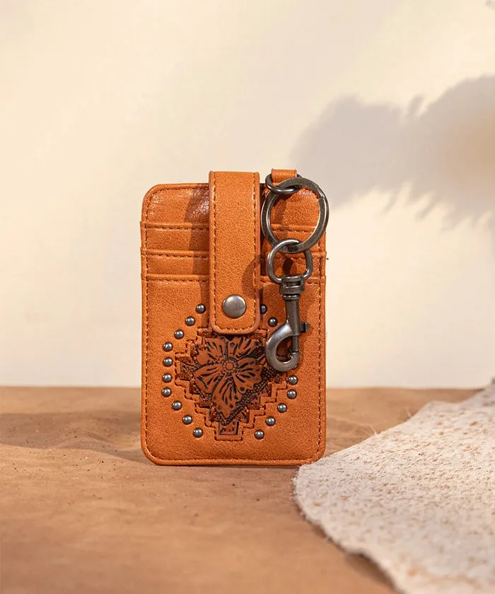 Montana West Tooled Studded Card Case
