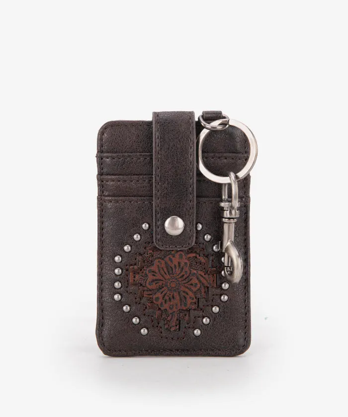 Montana West Tooled Studded Card Case