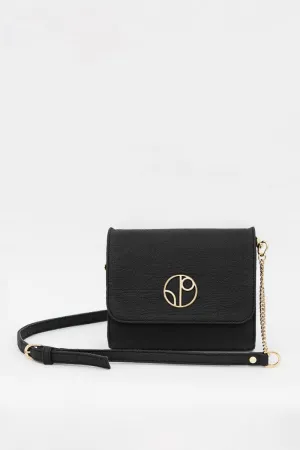 MOSCOW PINATEX CLUTCH BAG - TRUFFLE BLACK
