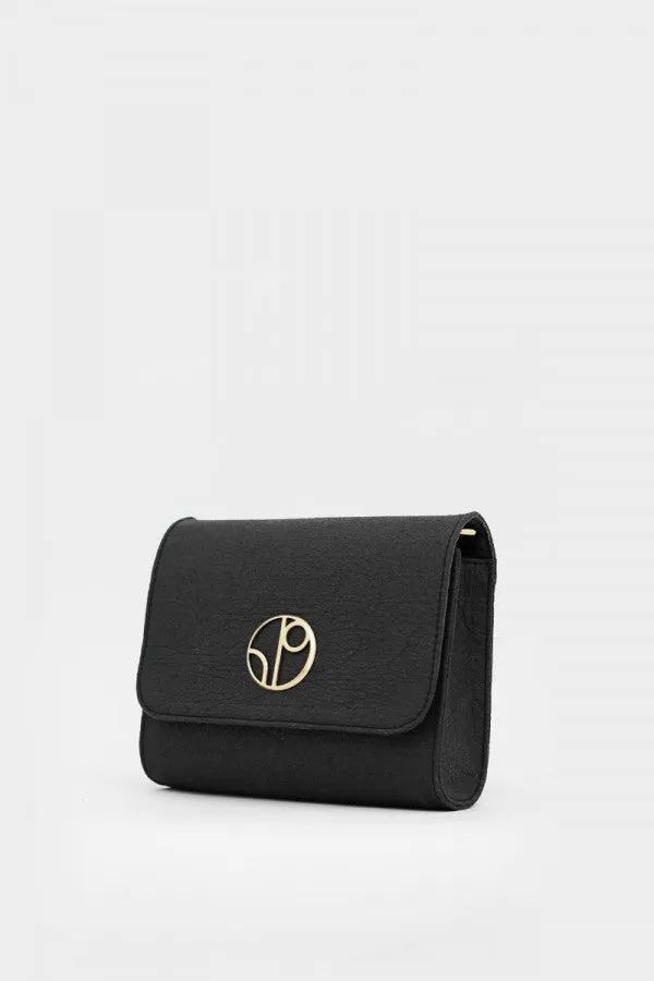 MOSCOW PINATEX CLUTCH BAG - TRUFFLE BLACK