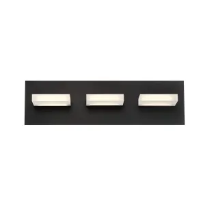 Olson 18 in. 3 lights LED Wall Light Black finish