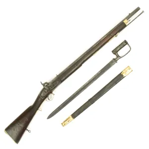 Original British East India Company Sappers & Miners Short Musket with Sword Bayonet and Scabbard