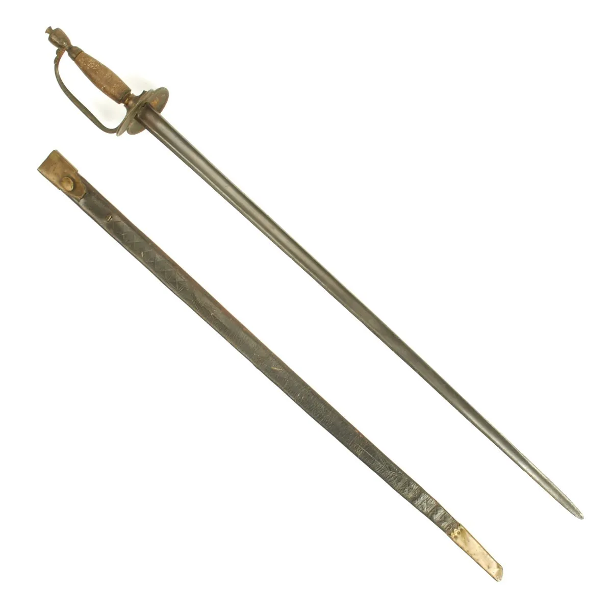 Original British Napoleonic P-1796 Infantry Officer's Sword with Scabbard - Found Near Waterloo
