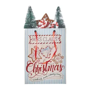 Ornament Mrs. Claus Christmas Shopping Bag 7.75"