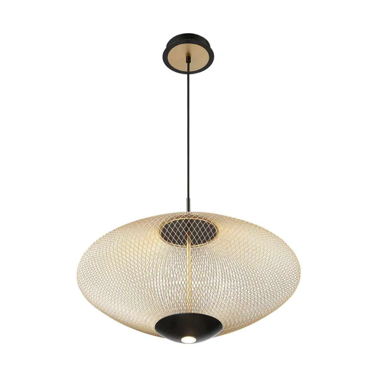 Park 22 in. 2 Lights LED Pendant Light Black finish